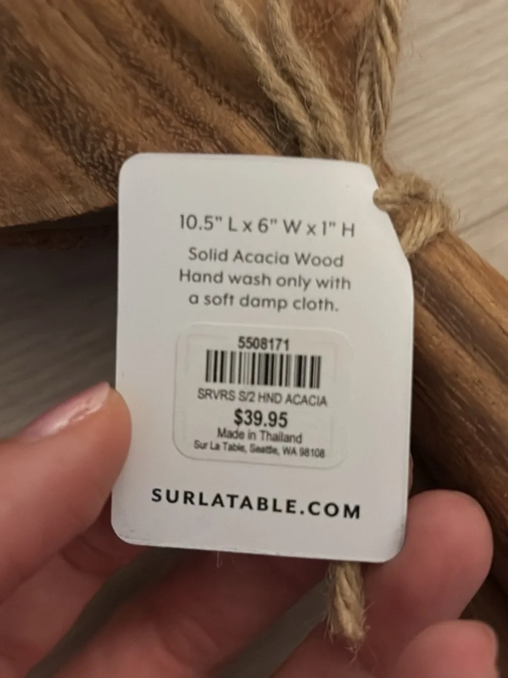 Sur La Table Acacia Wood Salad Hands – Natural Brown (Set of 2)